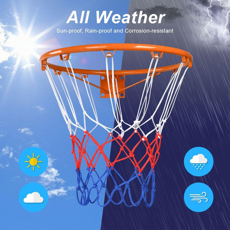 Carica l’immagine nel visualizzatore della galleria, Basketbalnetten 2 stuks van stevig polypropyleen met 12 ophanglussen en 50 cm lengte voor standaard basketbalringen – basketnetten – ringnetten - happygetfit.com

