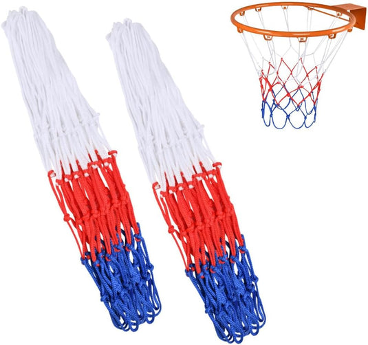 Basketbalnetten 2 stuks van stevig polypropyleen met 12 ophanglussen en 50 cm lengte voor standaard basketbalringen – basketnetten – ringnetten - happygetfit.com