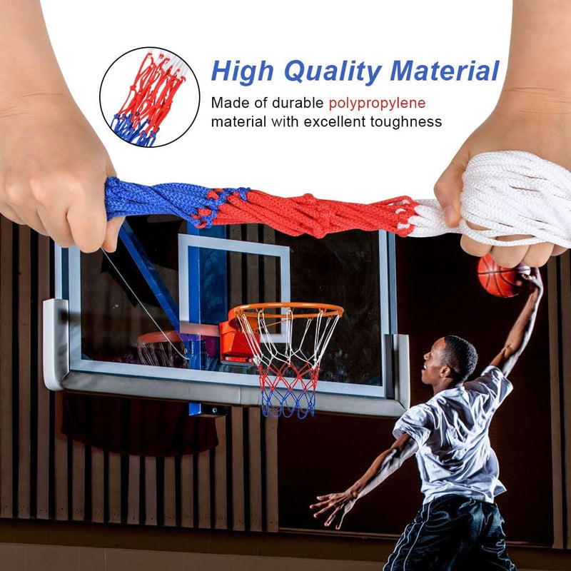 Carica l’immagine nel visualizzatore della galleria, Basketbalnetten 2 stuks van stevig polypropyleen met 12 ophanglussen en 50 cm lengte voor standaard basketbalringen – basketnetten – ringnetten - happygetfit.com
