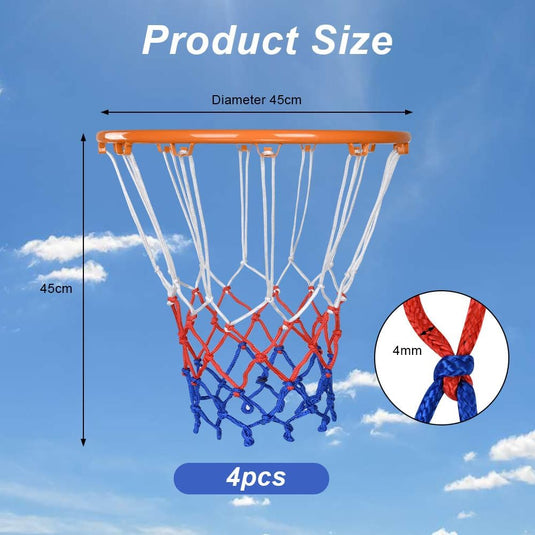 Basketbalnetten 2 stuks van stevig polypropyleen met 12 ophanglussen en 50 cm lengte voor standaard basketbalringen – basketnetten – ringnetten - happygetfit.com
