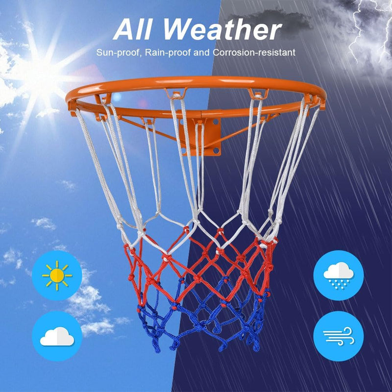 Carica l’immagine nel visualizzatore della galleria, Basketbalnetten 2 stuks van stevig polypropyleen met 12 ophanglussen en 50 cm lengte voor standaard basketbalringen – basketnetten – ringnetten - happygetfit.com
