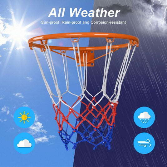 Basketbalnetten 2 stuks van stevig polypropyleen met 12 ophanglussen en 50 cm lengte voor standaard basketbalringen – basketnetten – ringnetten - happygetfit.com