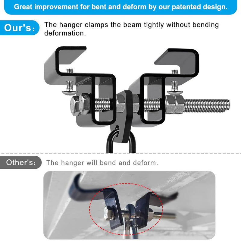 Laad afbeelding in Galerijviewer, BeneLabel Punching Bag Hanger for I Beam 880 LBs Capacity Heavy Bag Mount Width Adjustable Boxing Bag Holder &amp; Steel Beam Clamp for Beam - happygetfit.com

