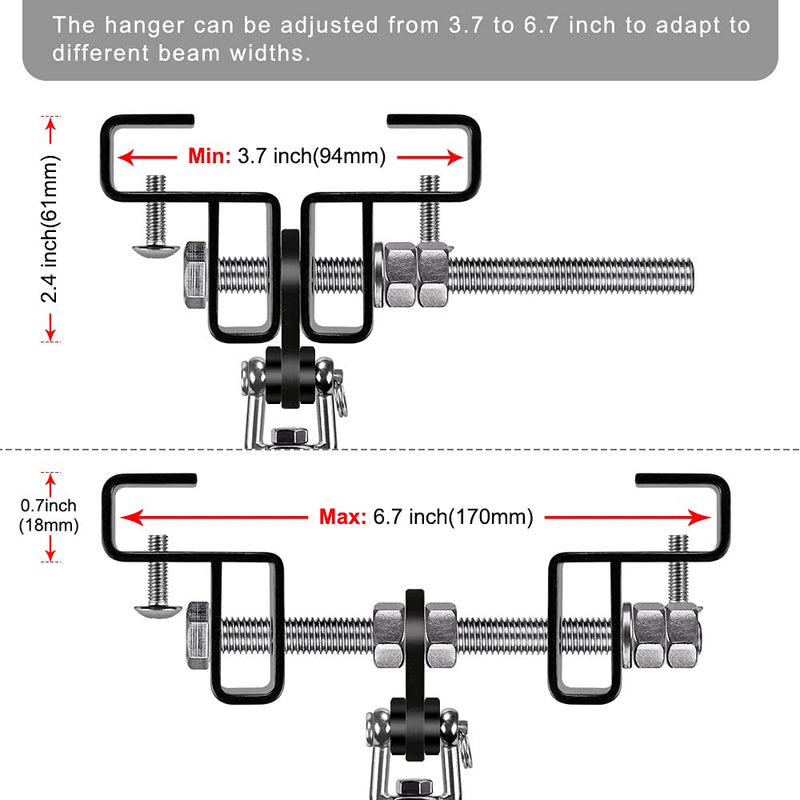 Laad afbeelding in Galerijviewer, BeneLabel Punching Bag Hanger for I Beam 880 LBs Capacity Heavy Bag Mount Width Adjustable Boxing Bag Holder &amp; Steel Beam Clamp for Beam - happygetfit.com

