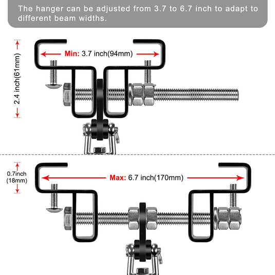 BeneLabel Punching Bag Hanger for I Beam 880 LBs Capacity Heavy Bag Mount Width Adjustable Boxing Bag Holder & Steel Beam Clamp for Beam - happygetfit.com