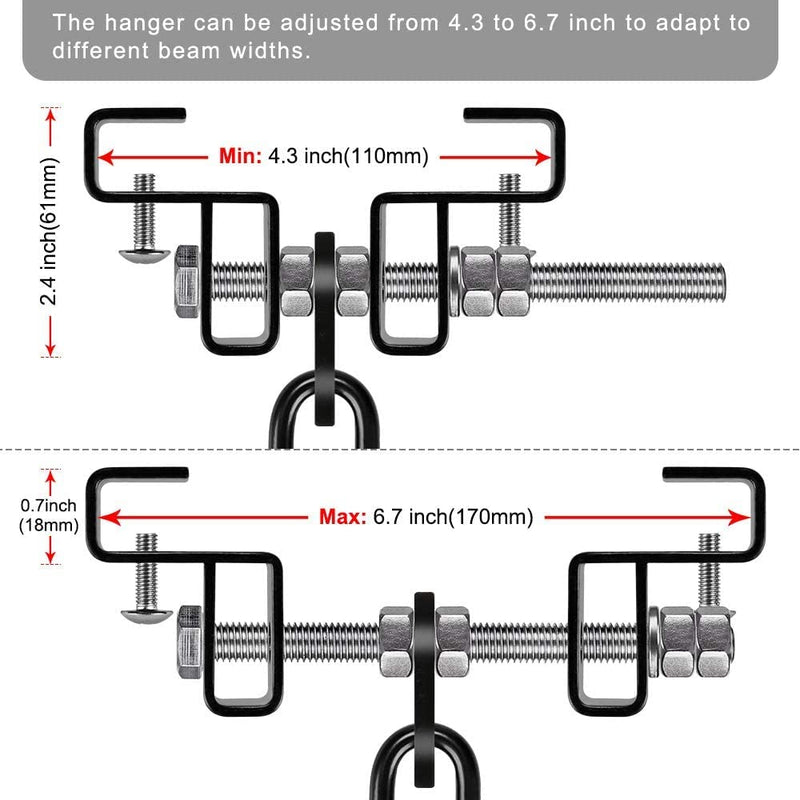 Laad afbeelding in Galerijviewer, BeneLabel Punching Bag Hanger for I Beam 880 LBs Capacity Heavy Bag Mount Width Adjustable Boxing Bag Holder &amp; Steel Beam Clamp for Beam - happygetfit.com
