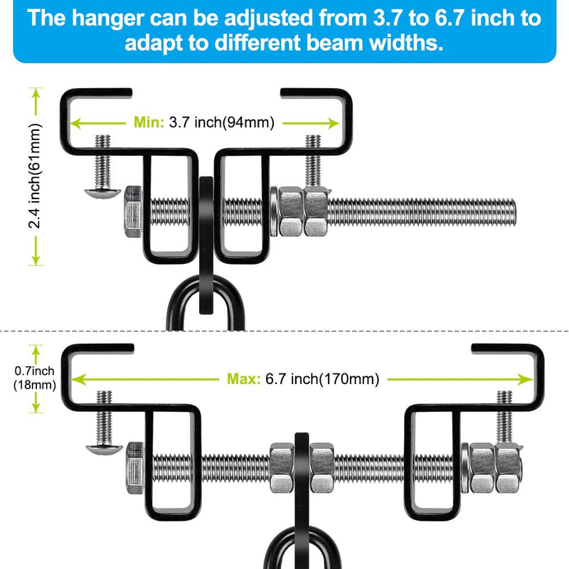 Laad afbeelding in Galerijviewer, BeneLabel Punching Bag Hanger for I Beam 880 LBs Capacity Heavy Bag Mount Width Adjustable Boxing Bag Holder &amp; Steel Beam Clamp for Beam - happygetfit.com
