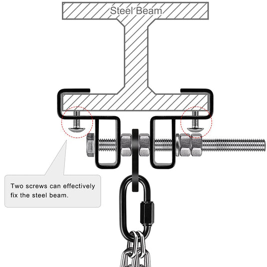 BeneLabel Punching Bag Hanger for I Beam 880 LBs Capacity Heavy Bag Mount Width Adjustable Boxing Bag Holder & Steel Beam Clamp for Beam - happygetfit.com