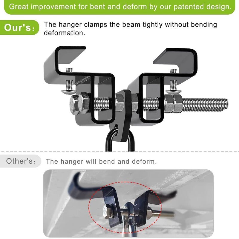 Laad afbeelding in Galerijviewer, BeneLabel Punching Bag Hanger for I Beam 880 LBs Capacity Heavy Bag Mount Width Adjustable Boxing Bag Holder &amp; Steel Beam Clamp for Beam - happygetfit.com
