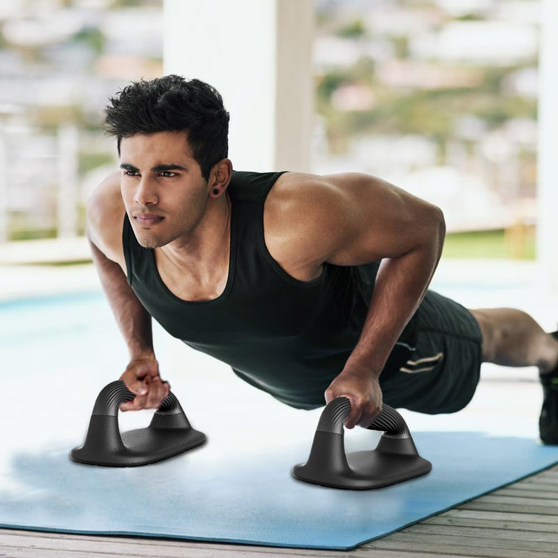 Load image into Gallery viewer, BeneLabel push-up-stangen, push-up-standaard, antislip zachte kunststof push-up-handgrepen, antislip onderlaag, roestvrij stalen steunframe, krachttrainingsapparatuur, perfect voor bodemtraining - happygetfit.com
