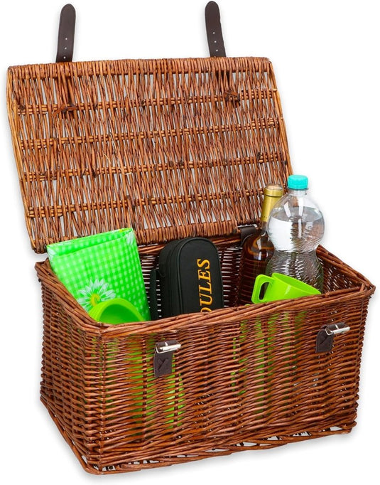 Bicycle Gear Rieten Fietsmand Voor - Rotan Fietsmand Stuur 30L - Bakkersmand 45 x 30 x 25 cm - Fietsaccessoires Volwassenen - Fietsmandje voor Oma Fiets, Stadsfiets of Transportfiets - happygetfit.com