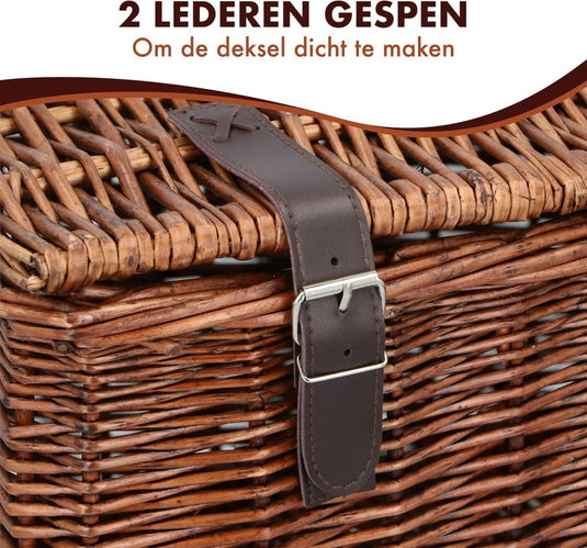 Bicycle Gear Rieten Fietsmand Voor - Rotan Fietsmand Stuur 30L - Bakkersmand 45 x 30 x 25 cm - Fietsaccessoires Volwassenen - Fietsmandje voor Oma Fiets, Stadsfiets of Transportfiets - happygetfit.com