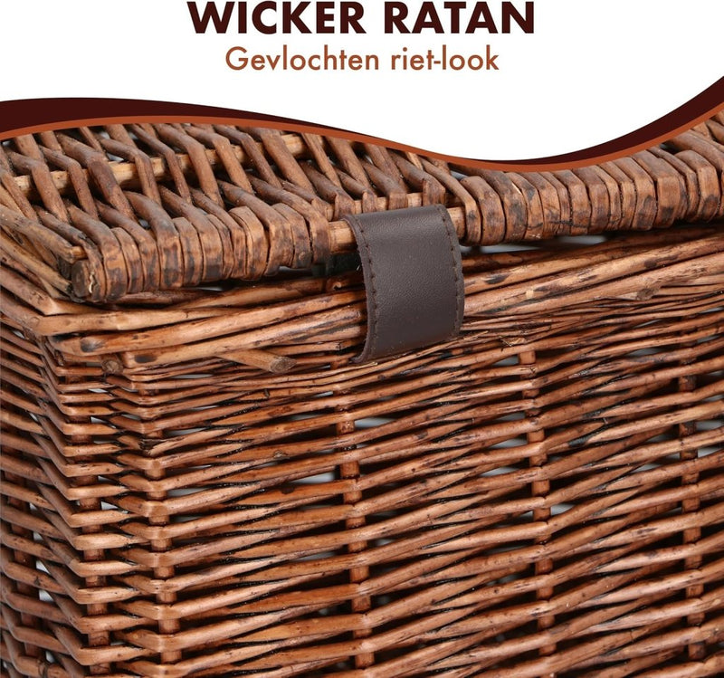 Load image into Gallery viewer, Bicycle Gear Rieten Fietsmand Voor - Rotan Fietsmand Stuur 30L - Bakkersmand 45 x 30 x 25 cm - Fietsaccessoires Volwassenen - Fietsmandje voor Oma Fiets, Stadsfiets of Transportfiets - happygetfit.com
