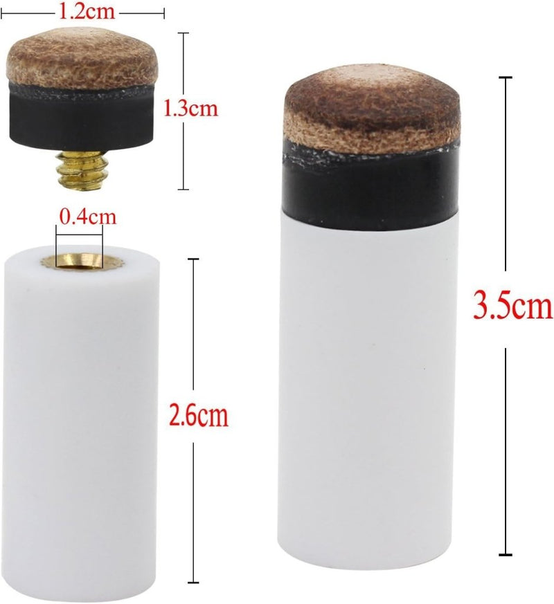 Laad afbeelding in Galerijviewer, Biljart keu schroeftips 12 mm set van 10 bruin - happygetfit.com
