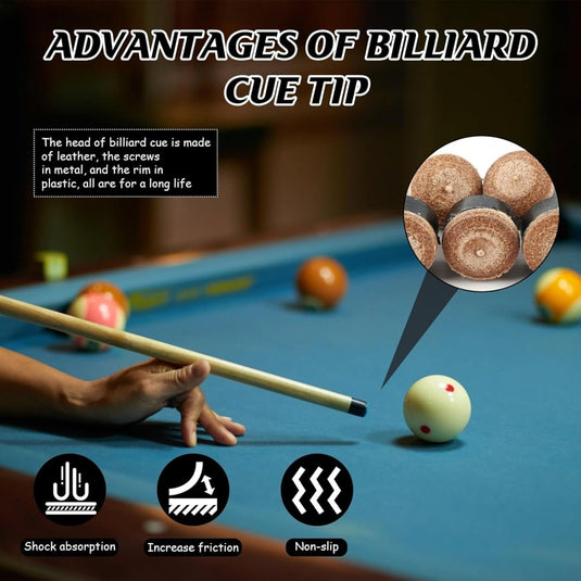 Biljart keu schroeftips 12 mm set van 12 bruin - happygetfit.com