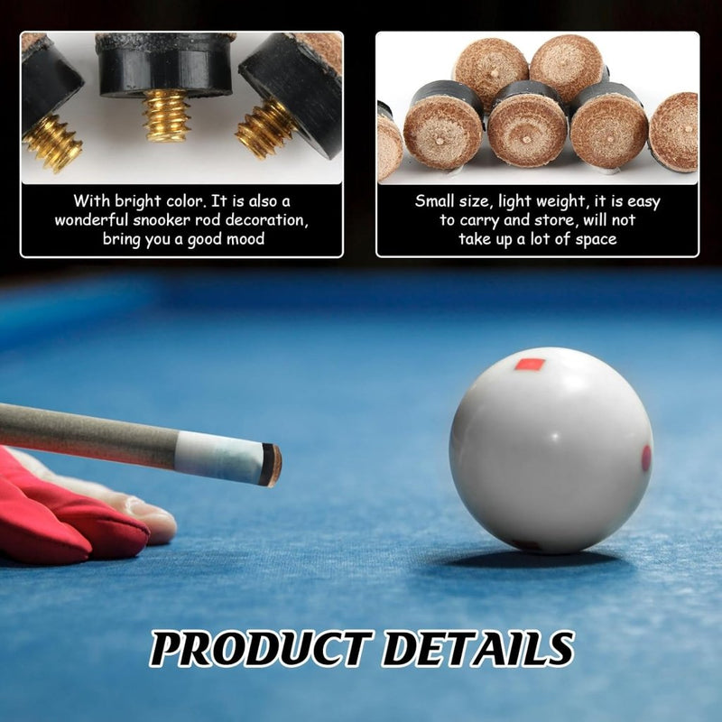 Laad afbeelding in Galerijviewer, Biljart keu schroeftips 12 mm set van 12 bruin - happygetfit.com
