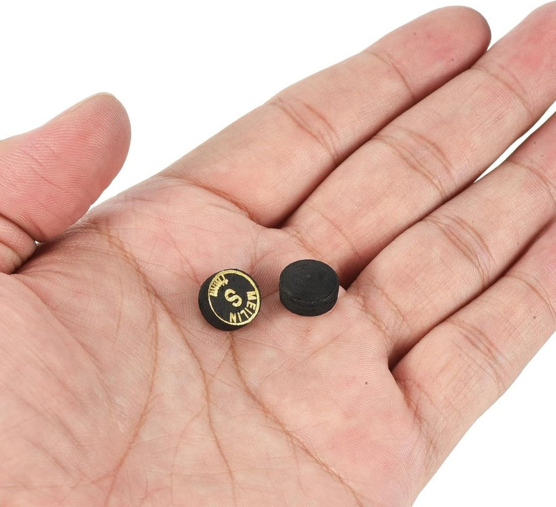 Carica l’immagine nel visualizzatore della galleria, Biljart keu tips 2 stuks 11 mm van gelaagd leer zwart – zachte pomeransen – biljart accessoires - happygetfit.com
