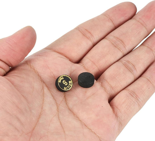 Biljart keu tips 2 stuks 11 mm van gelaagd leer zwart – zachte pomeransen – biljart accessoires - happygetfit.com