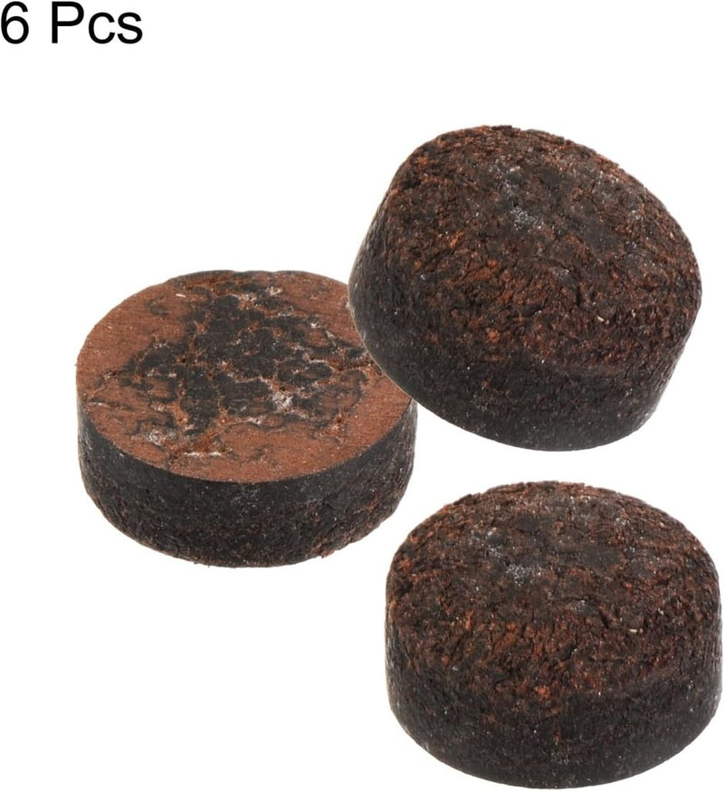 Załaduj obraz do przeglądarki galerii, Biljart keu tips 6 stuks 11 mm van rundleer bruin – vervangende pomeransen – biljart accessoires - happygetfit.com
