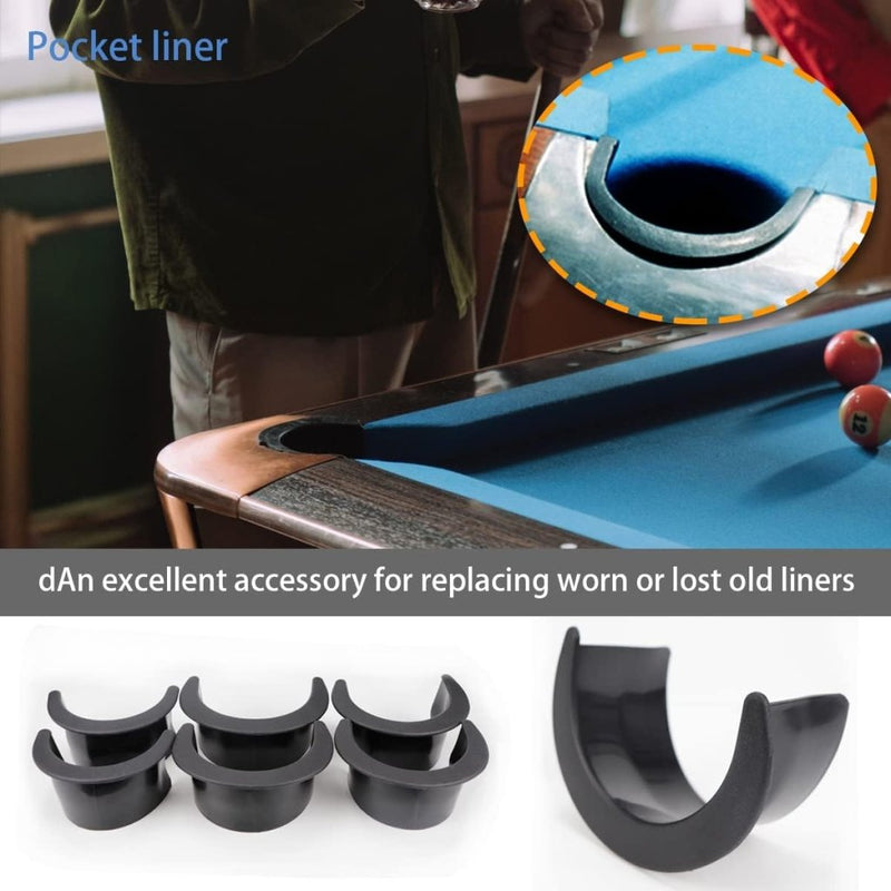 Laden Sie das Bild in Galerie -Viewer, Biljart pocket liners set van 6 zwart - happygetfit.com
