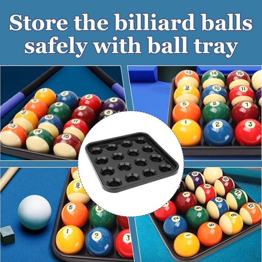 Biljartballen dienblad voor 16 ballen zwart - happygetfit.com