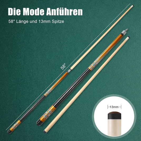 Biljartkeu 147 cm met 13 mm tip - happygetfit.com