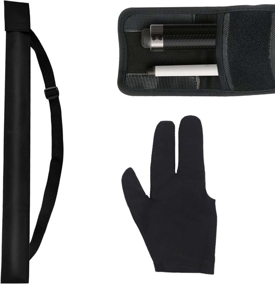 Biljartkeu tas 80 cm zwart met handschoen - happygetfit.com