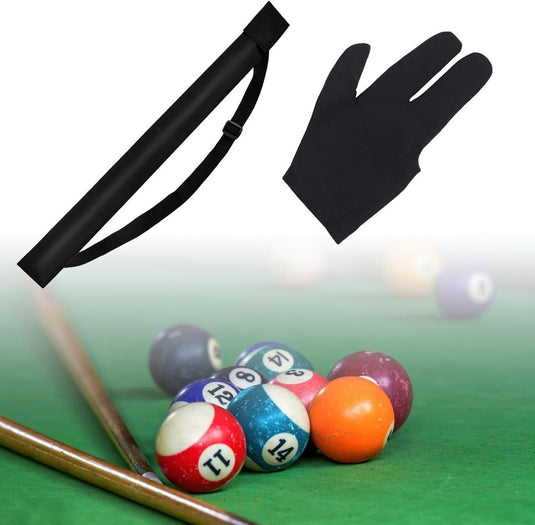 Biljartkeu tas 80 cm zwart met handschoen - happygetfit.com