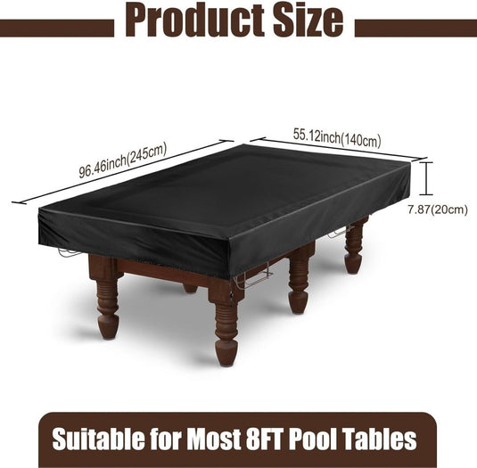 Biljarttafel hoes waterdicht 245 x 140 cm zwart - happygetfit.com