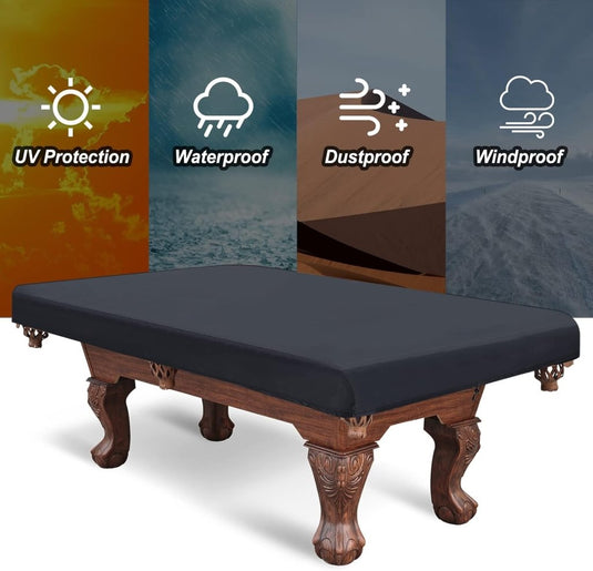 Biljarttafelhoes 7 ft 233 x 132 x 20 cm waterdicht zwart – pooltafel afdekhoes – biljart accessoires - happygetfit.com