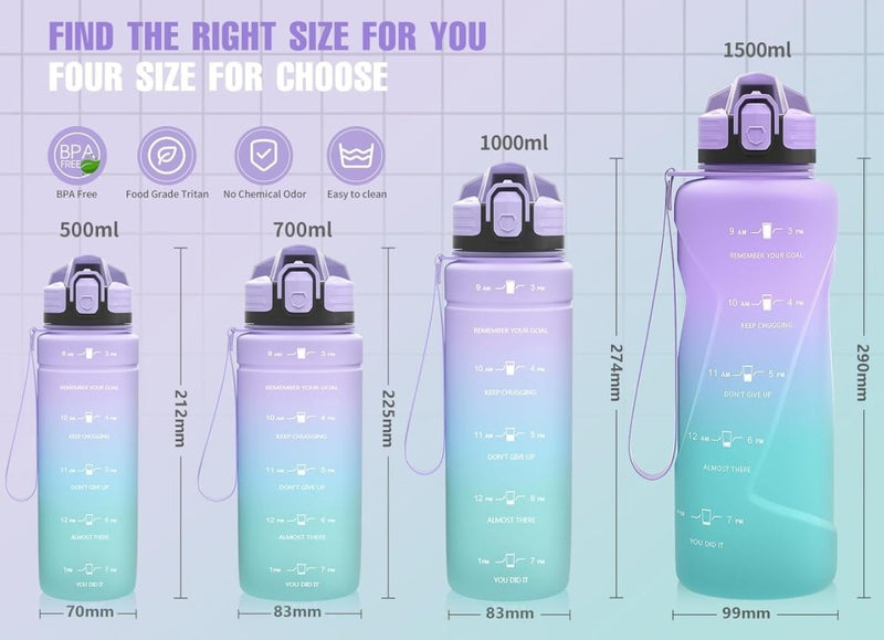 Laad afbeelding in Galerijviewer, 💧 Blijf gehydrateerd met deze BPA - vrije sportfles met tijdmarkering! - happygetfit.com
