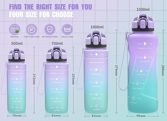 💧 Blijf gehydrateerd met deze BPA - vrije sportfles met tijdmarkering! - happygetfit.com