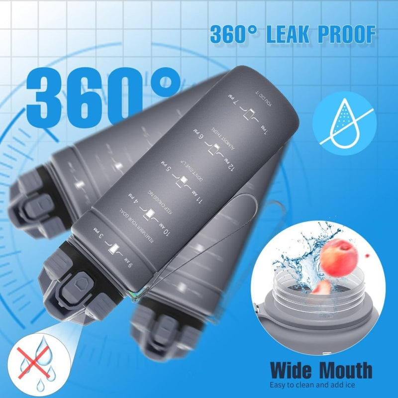 Laad afbeelding in Galerijviewer, 💧 Blijf gehydrateerd met deze BPA - vrije sportfles met tijdmarkering! - happygetfit.com
