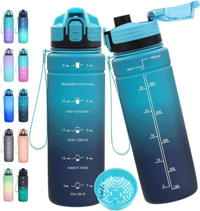 Laad afbeelding in Galerijviewer, 💧 Blijf gehydrateerd met deze BPA - vrije sportfles met tijdmarkering! - happygetfit.com

