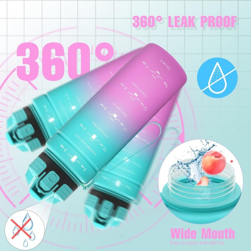 Laad afbeelding in Galerijviewer, 💧 Blijf gehydrateerd met deze BPA - vrije sportfles met tijdmarkering! - happygetfit.com
