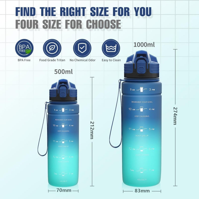 Laad afbeelding in Galerijviewer, 💧 Blijf gehydrateerd met deze BPA - vrije sportfles met tijdmarkering! - happygetfit.com
