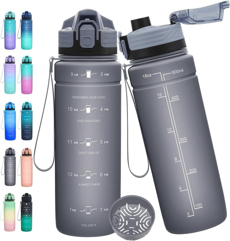 Laad afbeelding in Galerijviewer, 💧 Blijf gehydrateerd met deze BPA - vrije sportfles met tijdmarkering! - happygetfit.com
