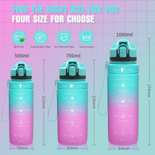 💧 Blijf gehydrateerd met deze BPA - vrije sportfles met tijdmarkering! - happygetfit.com
