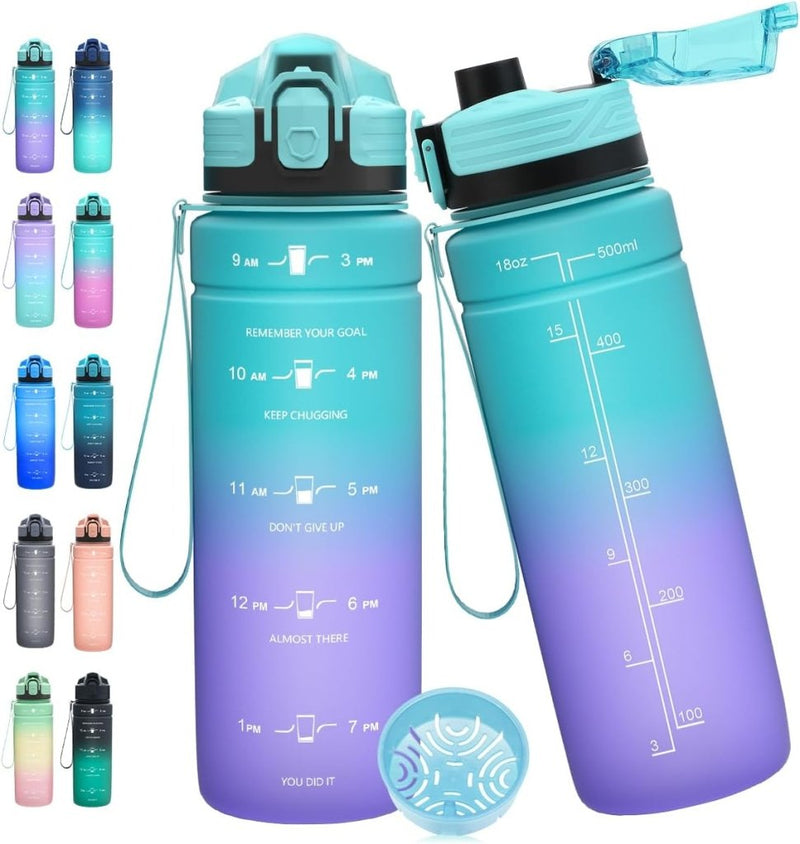 Laad afbeelding in Galerijviewer, 💧 Blijf gehydrateerd met deze BPA - vrije sportfles met tijdmarkering! - happygetfit.com
