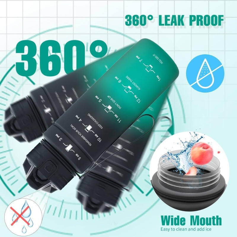 Laad afbeelding in Galerijviewer, 💧 Blijf gehydrateerd met deze BPA - vrije sportfles met tijdmarkering! - happygetfit.com

