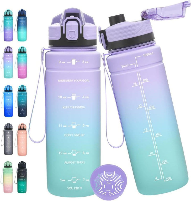 Laad afbeelding in Galerijviewer, 💧 Blijf gehydrateerd met deze BPA - vrije sportfles met tijdmarkering! - happygetfit.com
