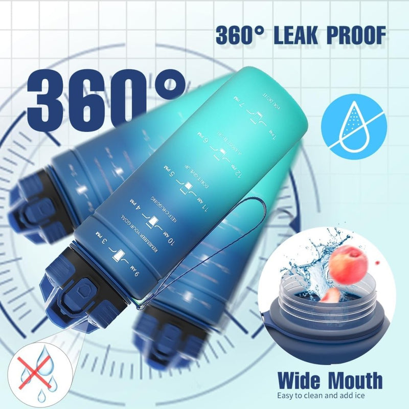 Laad afbeelding in Galerijviewer, 💧 Blijf gehydrateerd met deze BPA - vrije sportfles met tijdmarkering! - happygetfit.com
