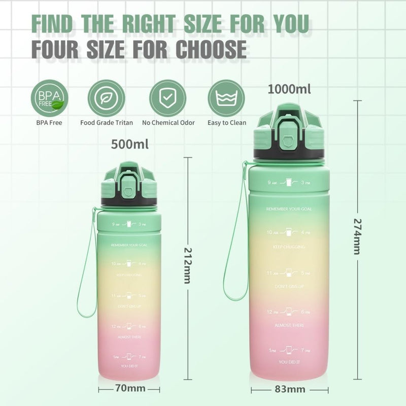 Laad afbeelding in Galerijviewer, 💧 Blijf gehydrateerd met deze BPA - vrije sportfles met tijdmarkering! - happygetfit.com
