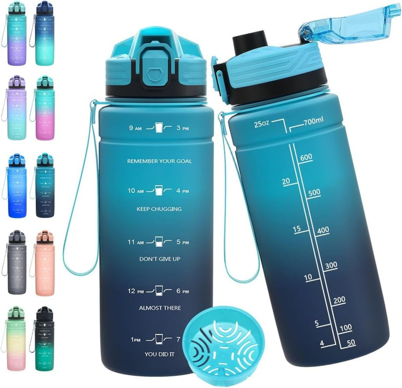 Laad afbeelding in Galerijviewer, 💧 Blijf gehydrateerd met deze BPA - vrije sportfles met tijdmarkering! - happygetfit.com
