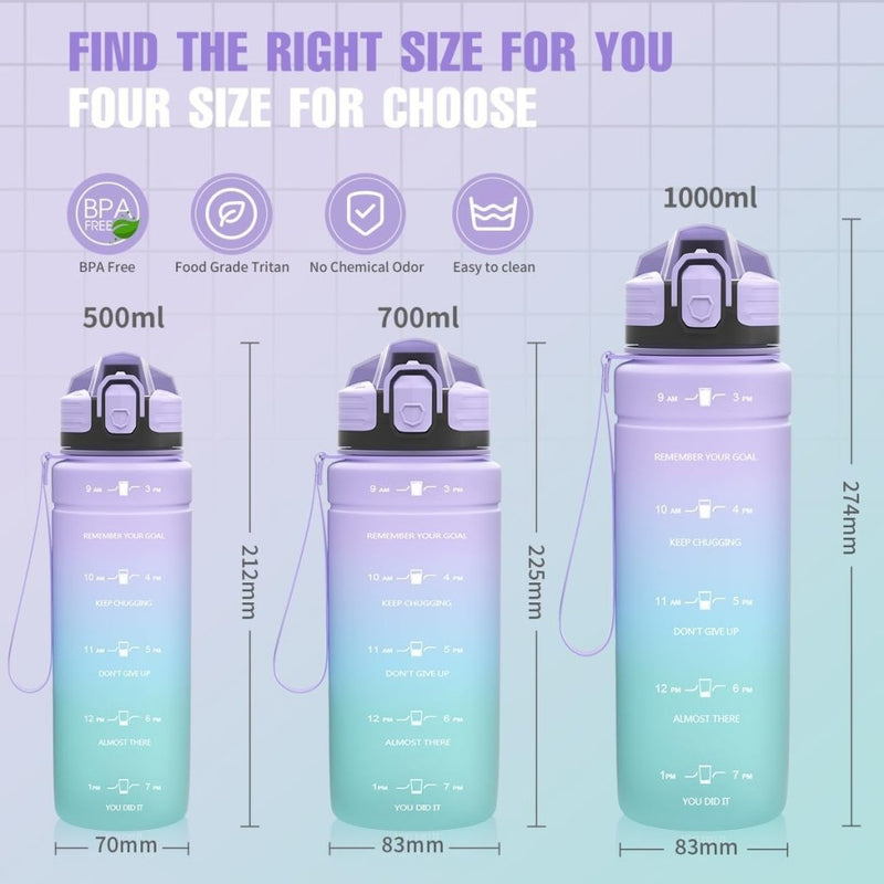 Laad afbeelding in Galerijviewer, 💧 Blijf gehydrateerd met deze BPA - vrije sportfles met tijdmarkering! - happygetfit.com
