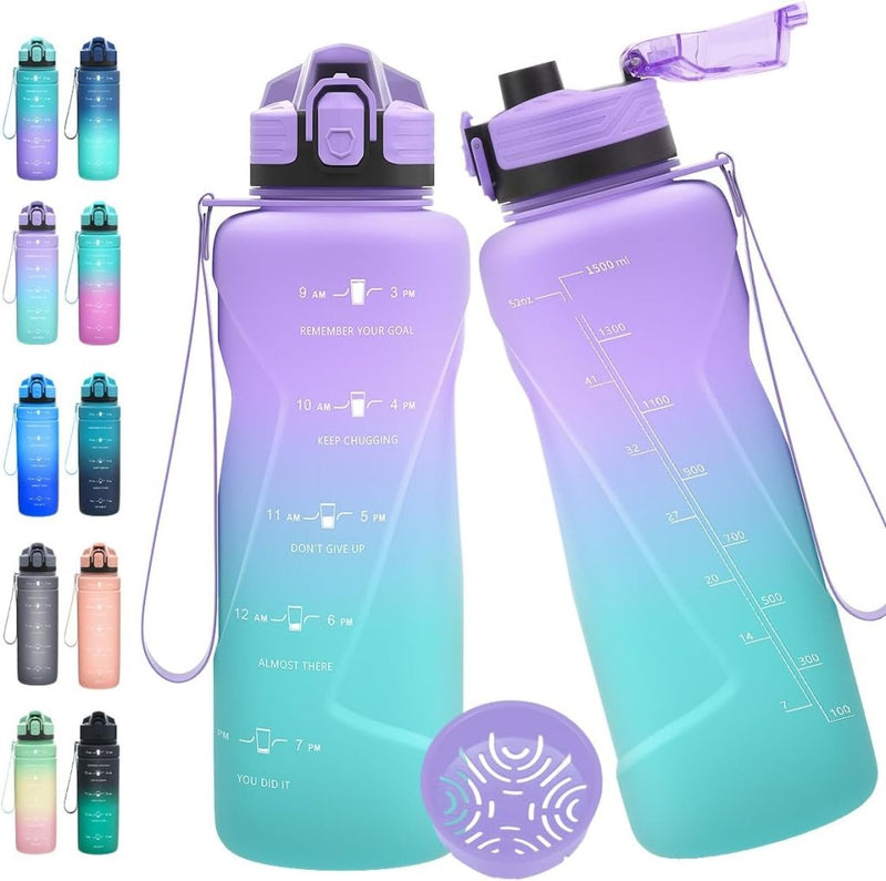Laad afbeelding in Galerijviewer, 💧 Blijf gehydrateerd met deze BPA - vrije sportfles met tijdmarkering! - happygetfit.com
