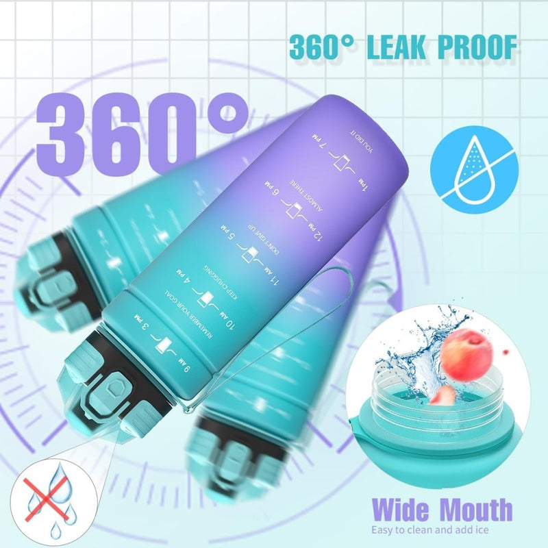 Laad afbeelding in Galerijviewer, 💧 Blijf gehydrateerd met deze BPA - vrije sportfles met tijdmarkering! - happygetfit.com
