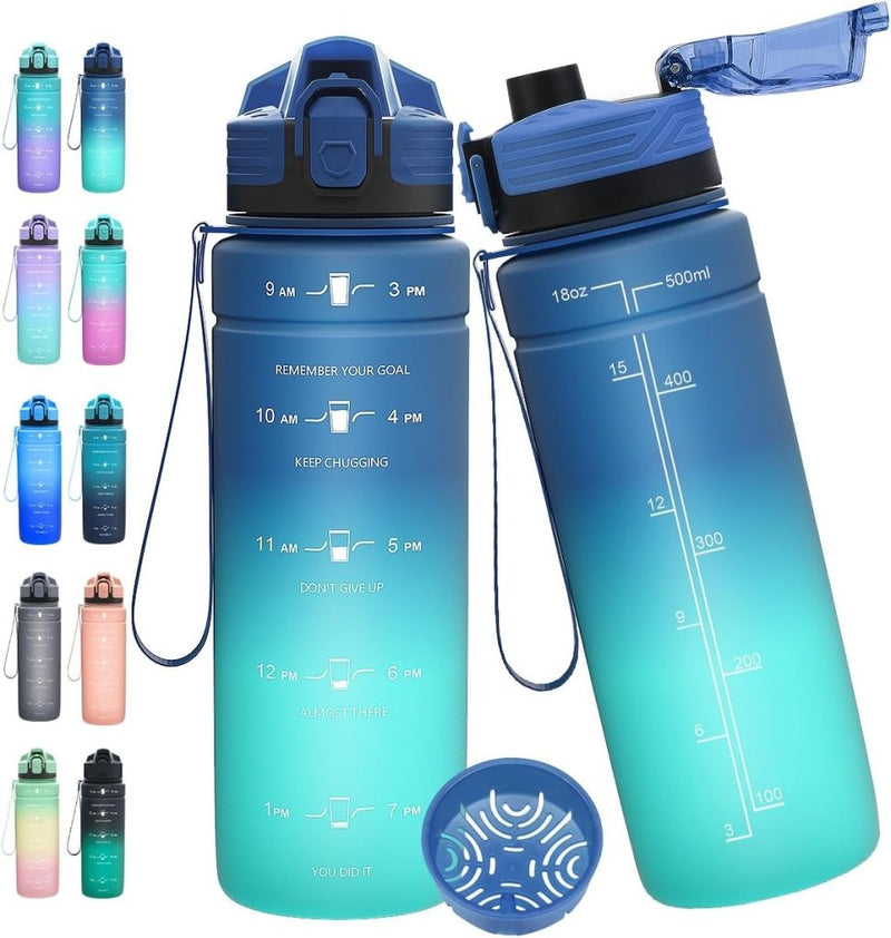 Laad afbeelding in Galerijviewer, 💧 Blijf gehydrateerd met deze BPA - vrije sportfles met tijdmarkering! - happygetfit.com
