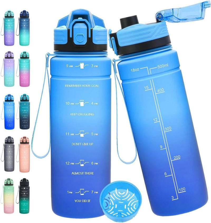 Laad afbeelding in Galerijviewer, 💧 Blijf gehydrateerd met deze BPA - vrije sportfles met tijdmarkering! - happygetfit.com
