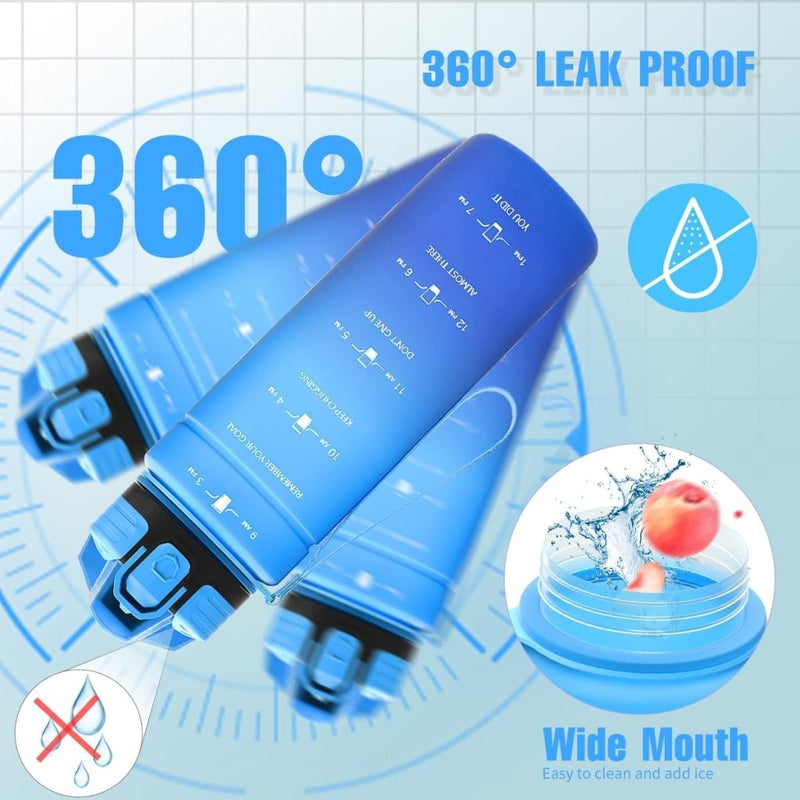 Laad afbeelding in Galerijviewer, 💧 Blijf gehydrateerd met deze BPA - vrije sportfles met tijdmarkering! - happygetfit.com
